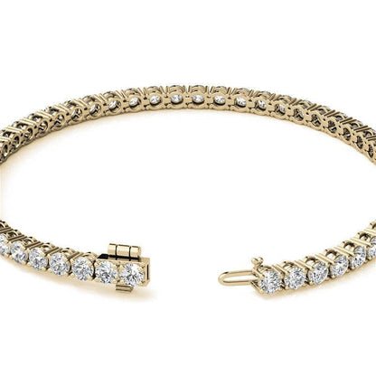 8.5 CTW Lab Grown Diamond Tennis Bracelet in 14kt White/Yellow Gold (G/Vs) AGI Certified - The Sparkling Squirrels & Co. 