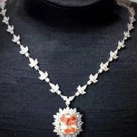Royal Sapphire “Eternal Dawn” – 18K Gold Sri‑Lankan Pad Padparadscha Wedding Set (Un‑heated, Natural) - The Sparkling Squirrels 