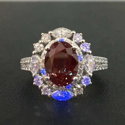 SGARIT GIA CERTIFICATED Precious Rare Gem Ring Jewelry PT900 Real Gold 2.12ct Natural Gemstone Chrysoberyl Alexandrite Ring - The Sparkling Squirrels 