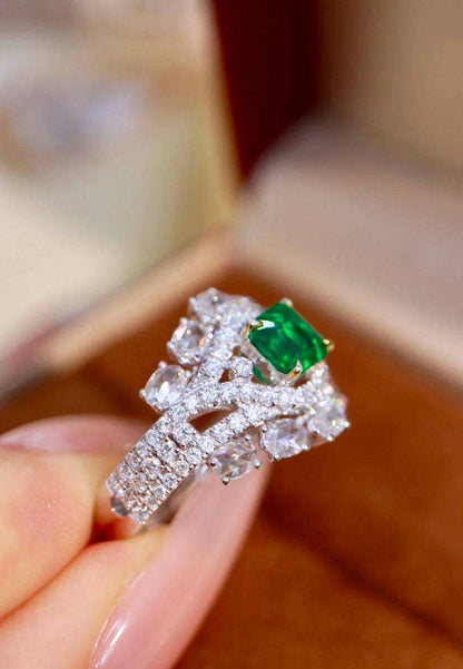 FH25 Emerald Rings Fine Jewelry 18K Gold Natural Green Emerald 0.72ct Gemstones Male Rings for Men's Fine Ring - The Sparkling Squirrels & Co. 