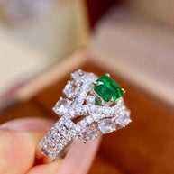 FH25 Emerald Rings Fine Jewelry 18K Gold Natural Green Emerald 0.72ct Gemstones Male Rings for Men's Fine Ring - The Sparkling Squirrels & Co. 
