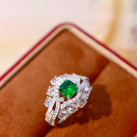 FH25 Emerald Rings Fine Jewelry 18K Gold Natural Green Emerald 0.72ct Gemstones Male Rings for Men's Fine Ring - The Sparkling Squirrels & Co. 