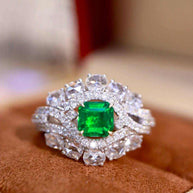 FH25 Emerald Rings Fine Jewelry 18K Gold Natural Green Emerald 0.72ct Gemstones Male Rings for Men's Fine Ring - The Sparkling Squirrels & Co. 