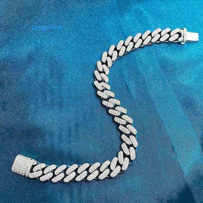 Fashion Leading Hip Hop Jewelry Iced Out Cuban Link Chains Bracelets for Men Natural Diamond 18K Gold Bracelet - The Sparkling Squirrels & Co. 