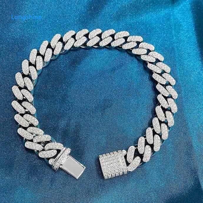 Fashion Leading Hip Hop Jewelry Iced Out Cuban Link Chains Bracelets for Men Natural Diamond 18K Gold Bracelet - The Sparkling Squirrels & Co. 