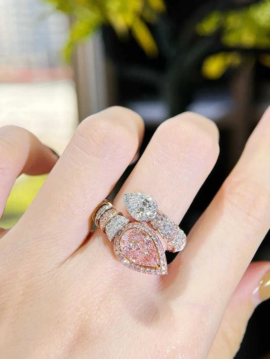 The Emberheart Covenant 2.03CT GIA fancy brown pink diamond ring in 18K gold on hand