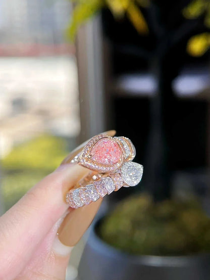 The Emberheart Covenant 2.03CT GIA fancy brown pink diamond ring in 18K gold with intricate design and sparkling diamonds