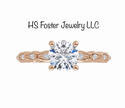 Yellow Gold Bridal Set Featuring Natural Diamonds. - The Sparkling Squirrels & Co. 