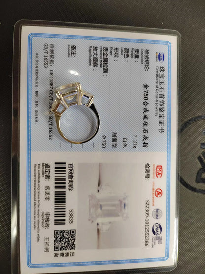Celestial Flame of the Archmage ring with 10ct moissanite and 18K gold certification card