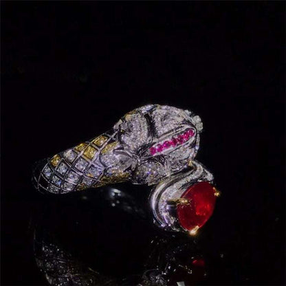 SGARIT Natural Gemstone Jewelry Custom 1.52ct Mozambique Pigeon Blood Unheated Natural Ruby Ring Engagement Women - The Sparkling Squirrels & Co. 