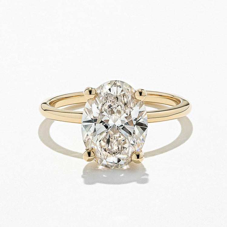 SGARIT Fine Jewelry 18K gold ring with 3.00 carat oval lab diamond and halo design luxury engagement ring for women