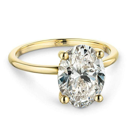 SGARIT Fine Jewelry 18K Gold 3.00 Carat Lab Diamond Ring CVD HPHT Oval Shape Halo Luxury Engagement Ring for Women - The Sparkling Squirrels & Co. 