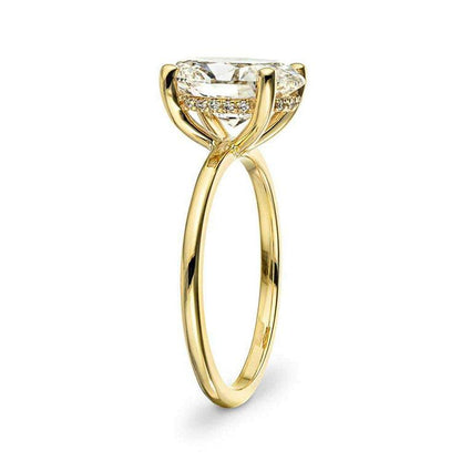 SGARIT Fine Jewelry 18K Gold 3.00 Carat Lab Diamond Ring CVD HPHT Oval Shape Halo Luxury Engagement Ring for Women - The Sparkling Squirrels & Co. 