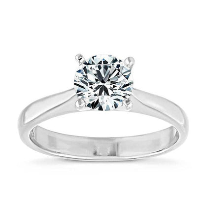 SGARIT Trendy Jewelry 10K white gold solitaire ring with 1.00CT round lab grown diamond in four prong setting