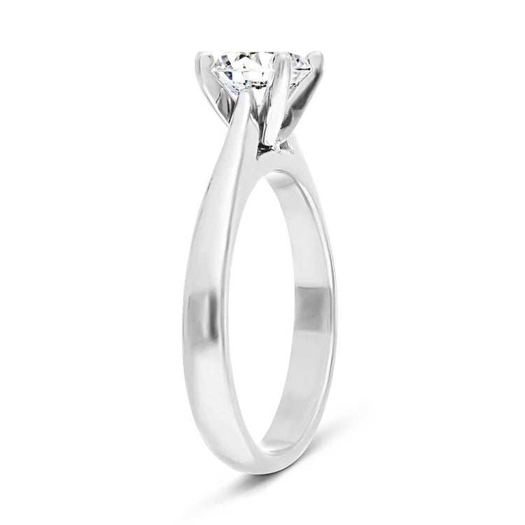 SGARIT Trendy Jewelry 10K white gold solitaire ring with 1.00CT round lab-grown diamond in four prong setting