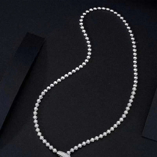 European and American trend ins bubble large set chain necklace with 18k gold and 3.951 carat natural diamond pendant