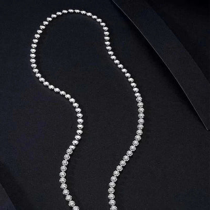 European and American trend ins bubble large set chain 18k gold natural diamond pendant necklace with 3.951 carat clavicle chain