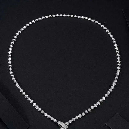 European and American trend ins bubble large set chain 18k gold diamond clavicle necklace luxury 3.951 carat pendant
