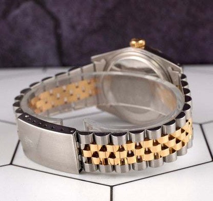 Two-tone gold and steel Jubilee bracelet of the Date-just of the Azure Aegis wristwatch