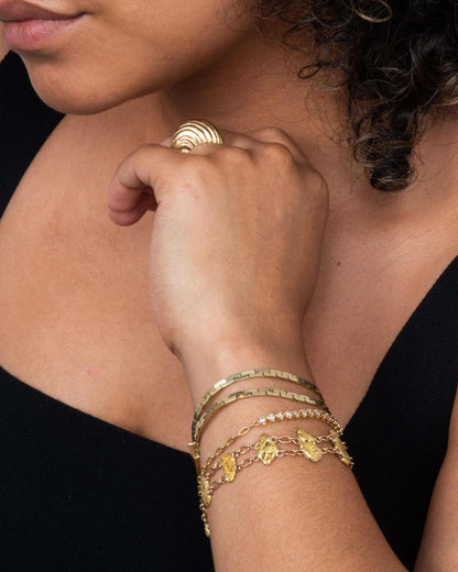 Gold Nugget Double Cable Chain Bracelet - The Sparkling Squirrels & Co. 