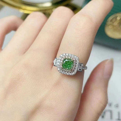 SGARIT Generous Jewelry 18k Gold GIA VS1 Cushion Cut 1.2ct Natural Fancy Brownish Greenish Yellow Diamond Ring - The Sparkling Squirrels & Co. 