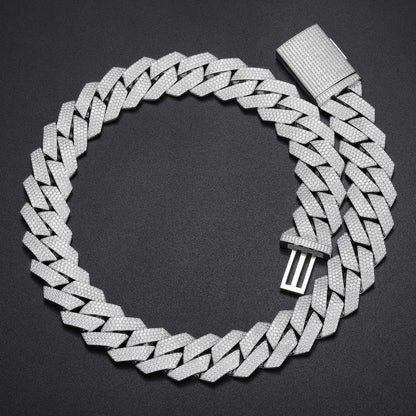 925 sterling silver VVS moissanite Cuban link chain iced necklace for men hip hop style