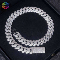 18m Frostfire Sovereign Chain with four-row Cuban links inlaid with shimmering 5A zircon stones, designed as a bold, intricate statement piece.