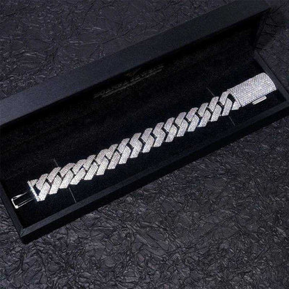 Diamond hair new cross-border hot-selling 18m4 row stone Cuban chain 5A zircon inlaid with European and American hip-hop men's b - The Sparkling Squirrels & Co. 