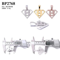 Diamond hair personalized hollow letter B pendant 925 silver-plated D color moissanite foreign trade special can wear 8mm neckla - The Sparkling Squirrels & Co. 