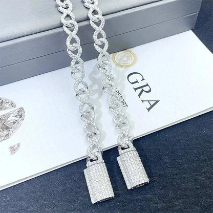 Diamond Hair Cross-Border 925 silver moissanite 8-character chain bracelet with VVS clarity and full inlaid design