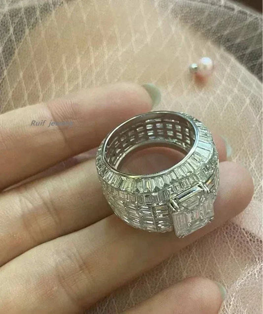 Ruif unique customized men's ring with 10ct center lab grown diamonds luxury design
