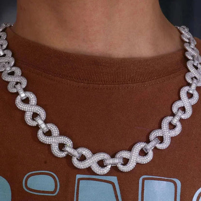 Provence custom 10K solid gold 15mm hip hop Cuban link chain necklace with iced out lab diamonds for men