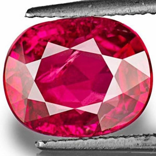 IGI AIGS certified 3.02 carat natural untreated oval Mozambique ruby gemstone