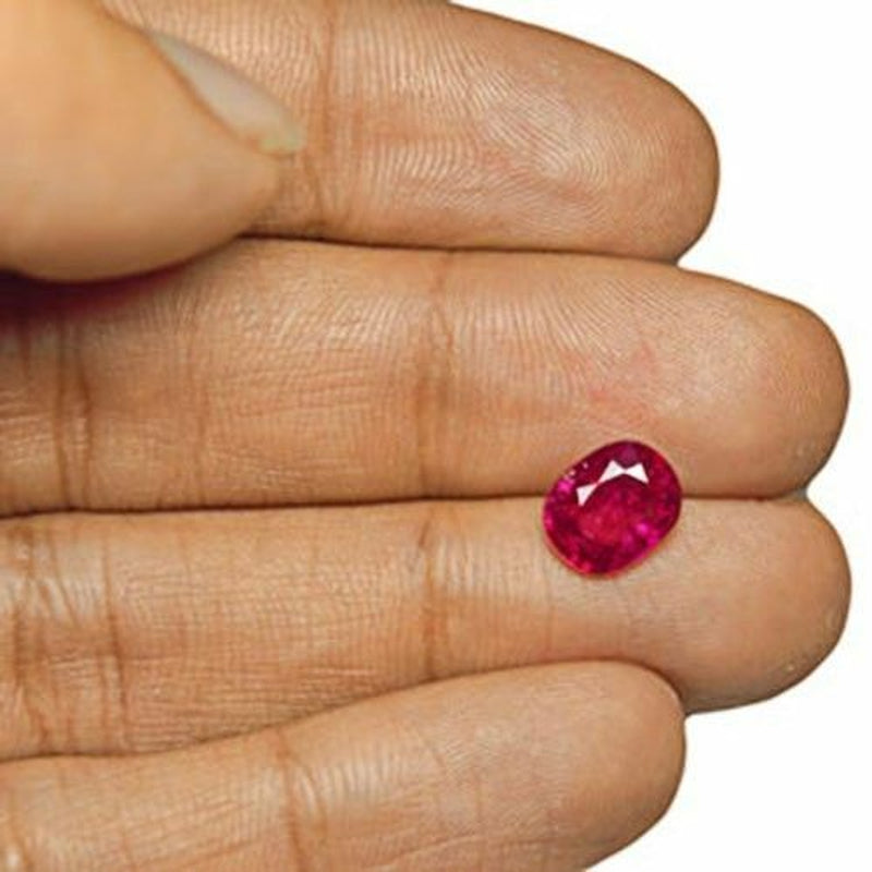 IGI AIGS Certified MOZAMBIQUE Ruby 3.02 Cts Natural Untreated Oval