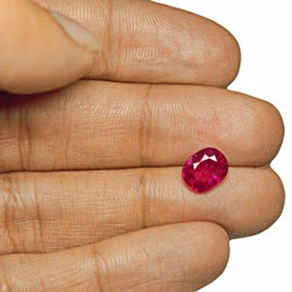 IGI AIGS Certified MOZAMBIQUE Ruby 3.02 Cts Natural Untreated Oval