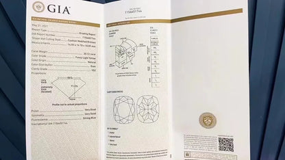 SGARIT Jewelry Yellow Diamond Engagement Ring 18K White Gold 20.12CT GIA Certificate VS2 Fancy Light Yellow Luxury Diamond Ring - The Sparkling Squirrels 