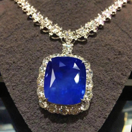 41.33ct cornflower blue sapphire pendant in 18k white gold from SGARIT Rare Collection