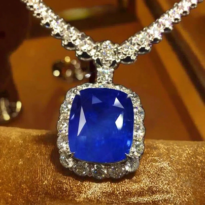 41.33ct Burma cornflower blue sapphire pendant in 18k white gold from SGARIT Rare Collection
