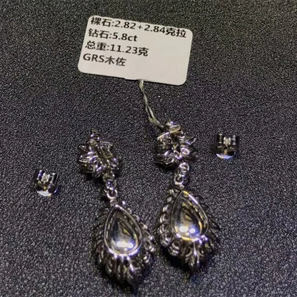 Wholesale Luxury Trendy Fine 18k White Gold Jewelry Natural Gemstone Green Emerald Earrings for Women - The Sparkling Squirrels 